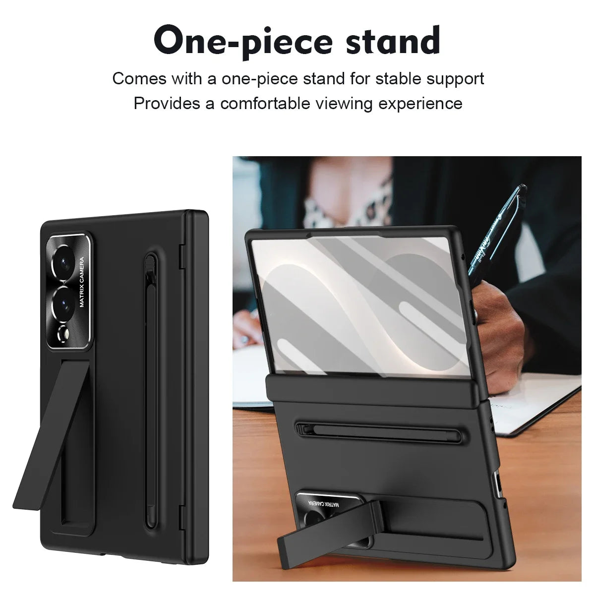 Slim Stand Case with Pen Slot & Fill Light for Samsung Galaxy Z Fold 8 Ultra