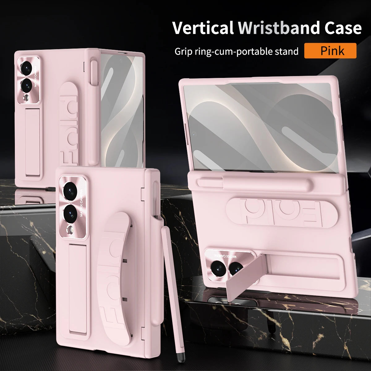 Armor Wristband Case with Hinge Guard & Screen Film for Samsung Galaxy Z Fold 8