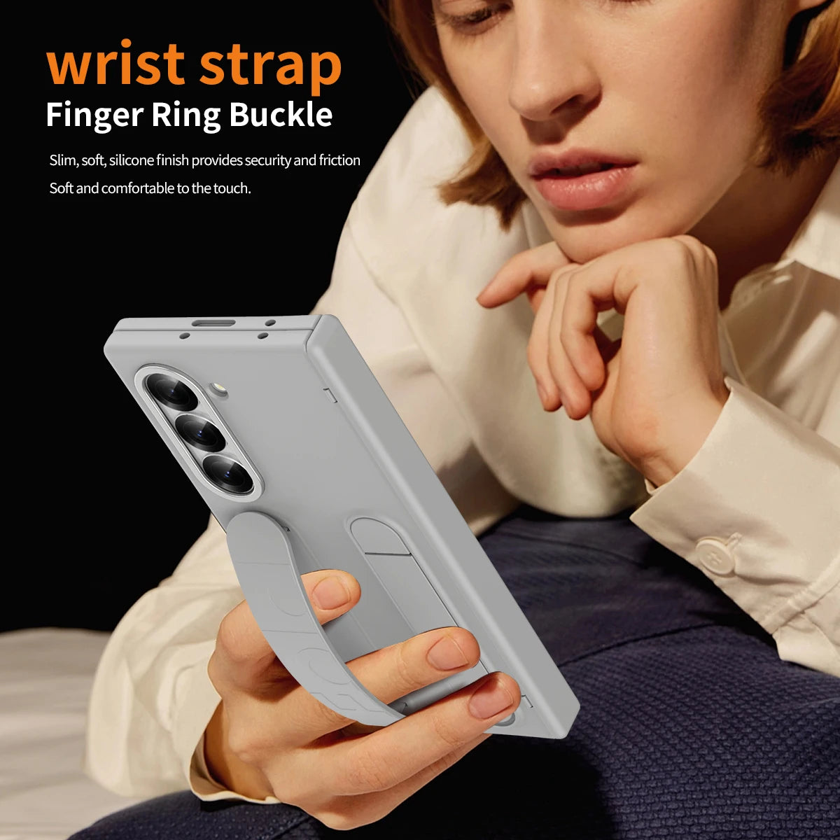 Wristband Hinge Case with S Pen Slot & Screen Protector for Samsung Galaxy Z Fold 7