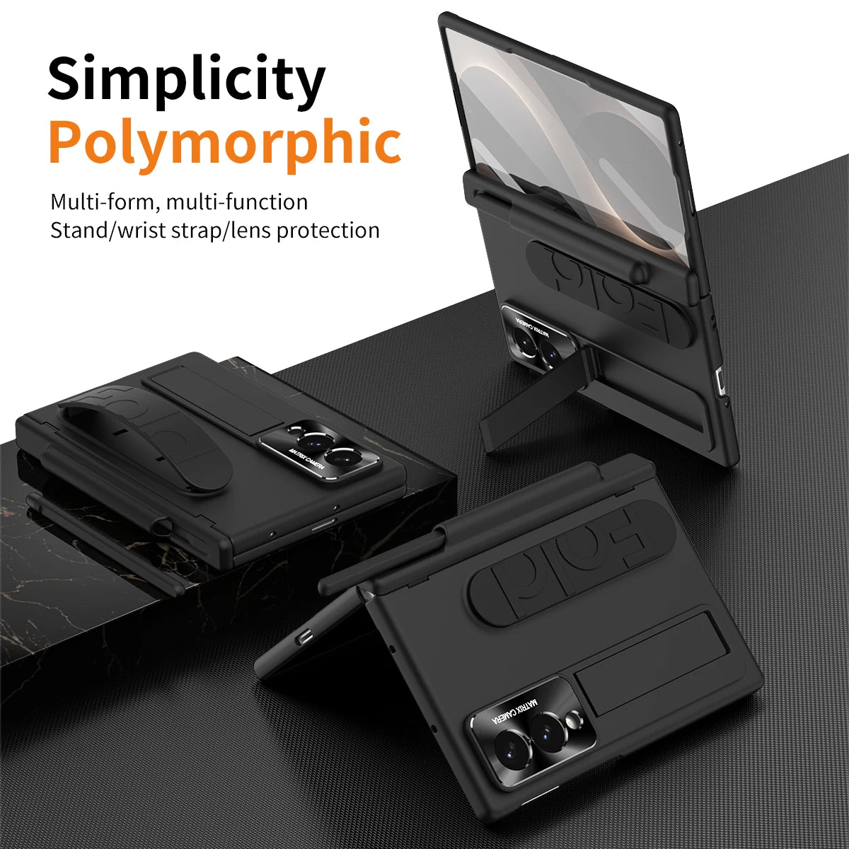 Armor Wristband Case with Hinge Guard & Screen Film for Samsung Galaxy Z Fold 8