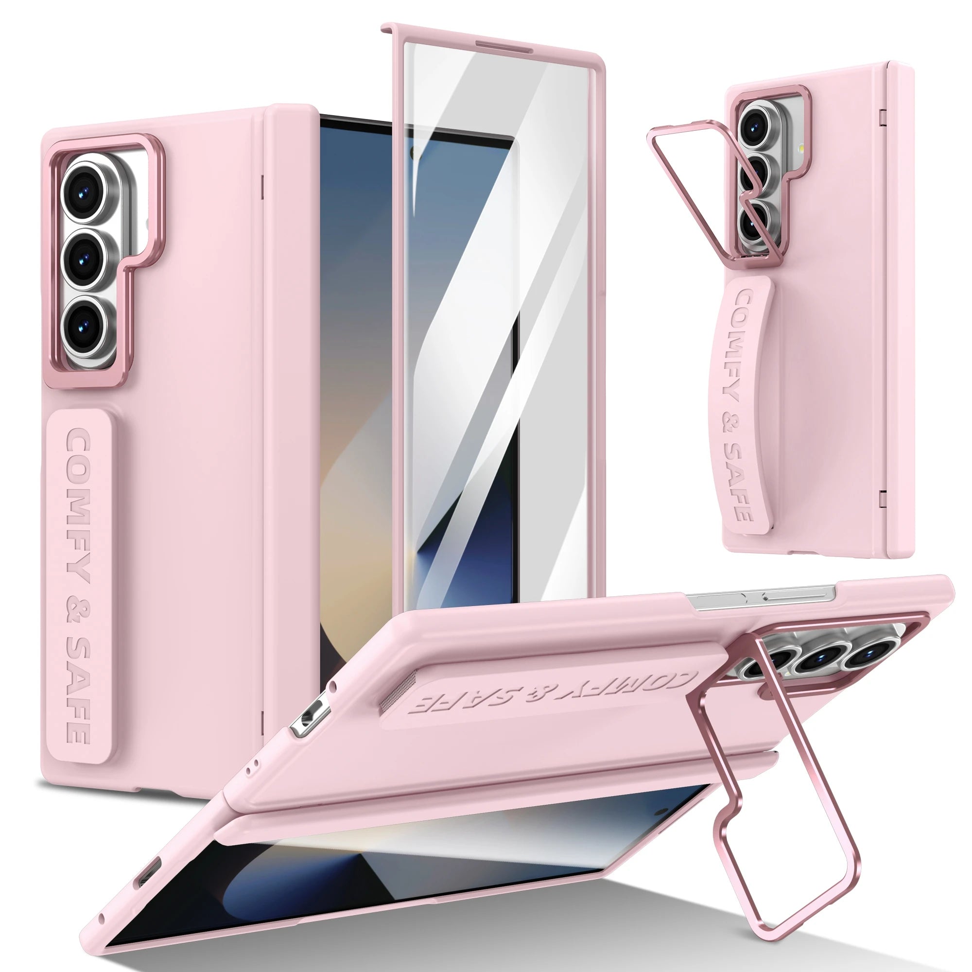 Magnetic Hinge Case with Camera Cover & Wrist Strap for Samsung Galaxy Z Fold 7