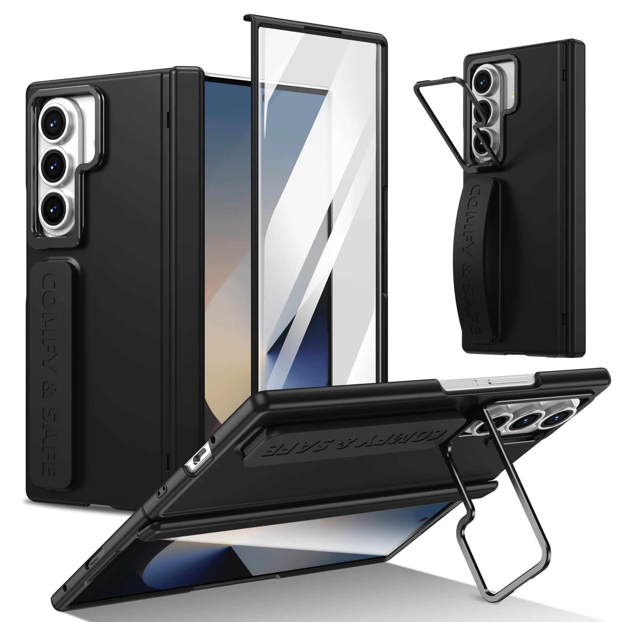 Magnetic Hinge Case with Camera Cover & Wrist Strap for Samsung Galaxy Z Fold 7