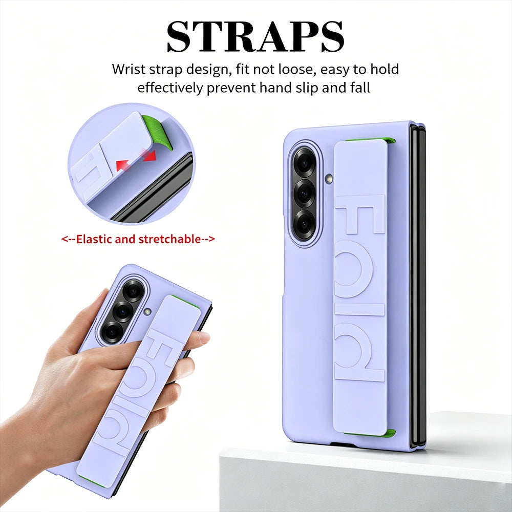 Luxury Matte Slim Case with Wrist Strap for Samsung Galaxy Z Fold 8