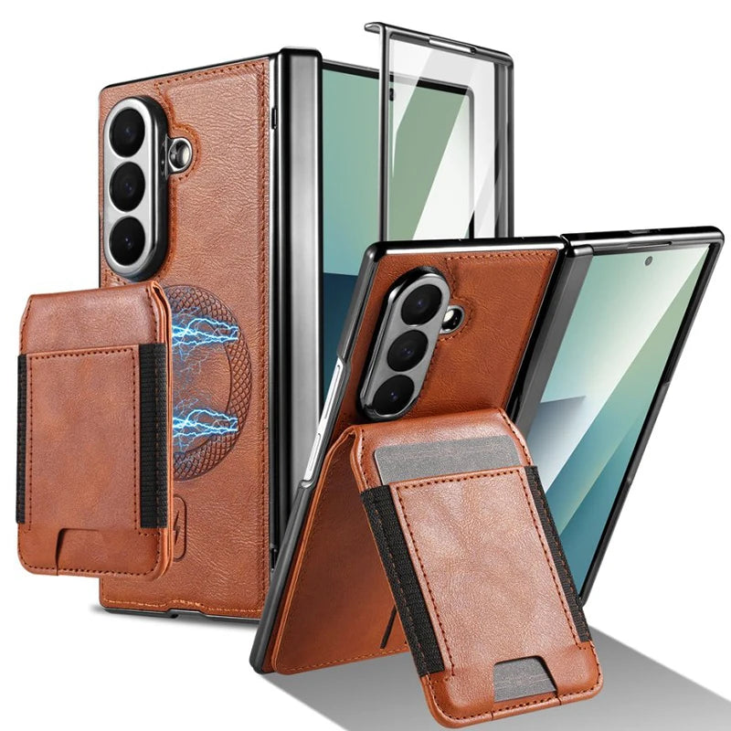 2-in-1 MagSafe Leather Wallet Case with Card Holder for Samsung Galaxy Z Fold 7
