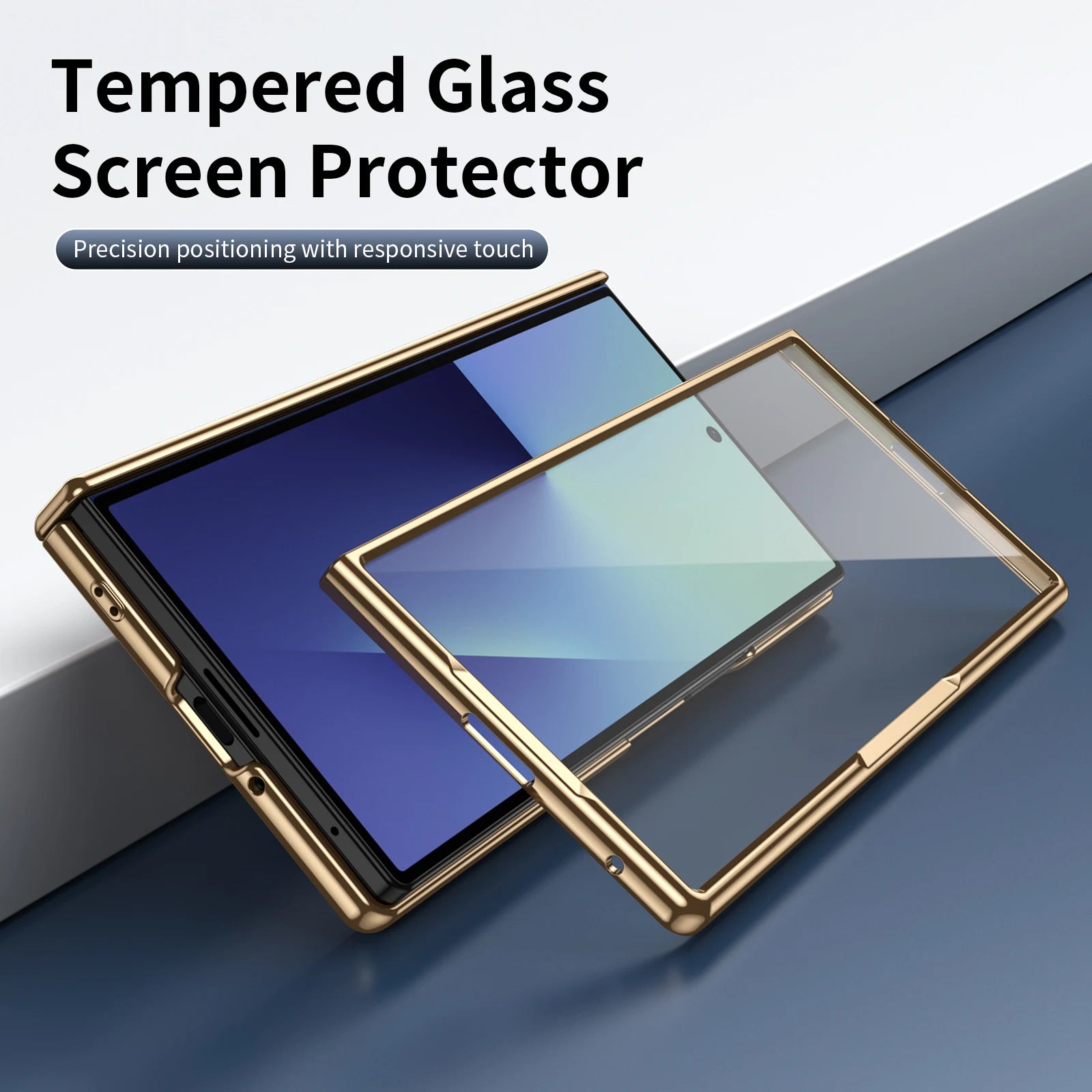 Plaid Vegan Leather Case with Screen Glass for Samsung Galaxy Z Fold 7
