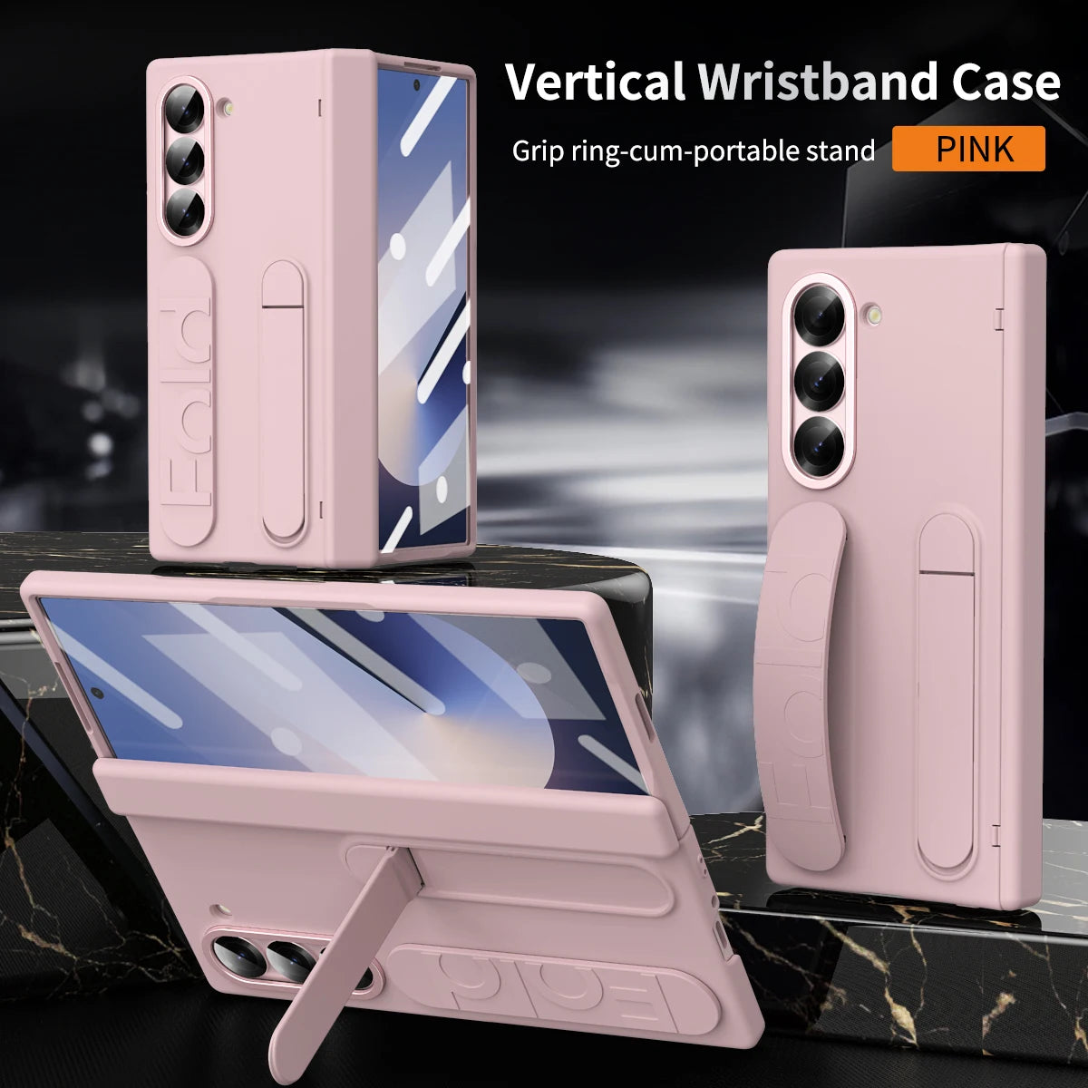 Wristband Hinge Case with S Pen Slot & Screen Protector for Samsung Galaxy Z Fold 7