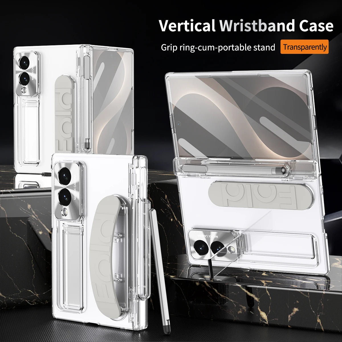Armor Wristband Case with Hinge Guard & Screen Film for Samsung Galaxy Z Fold 8