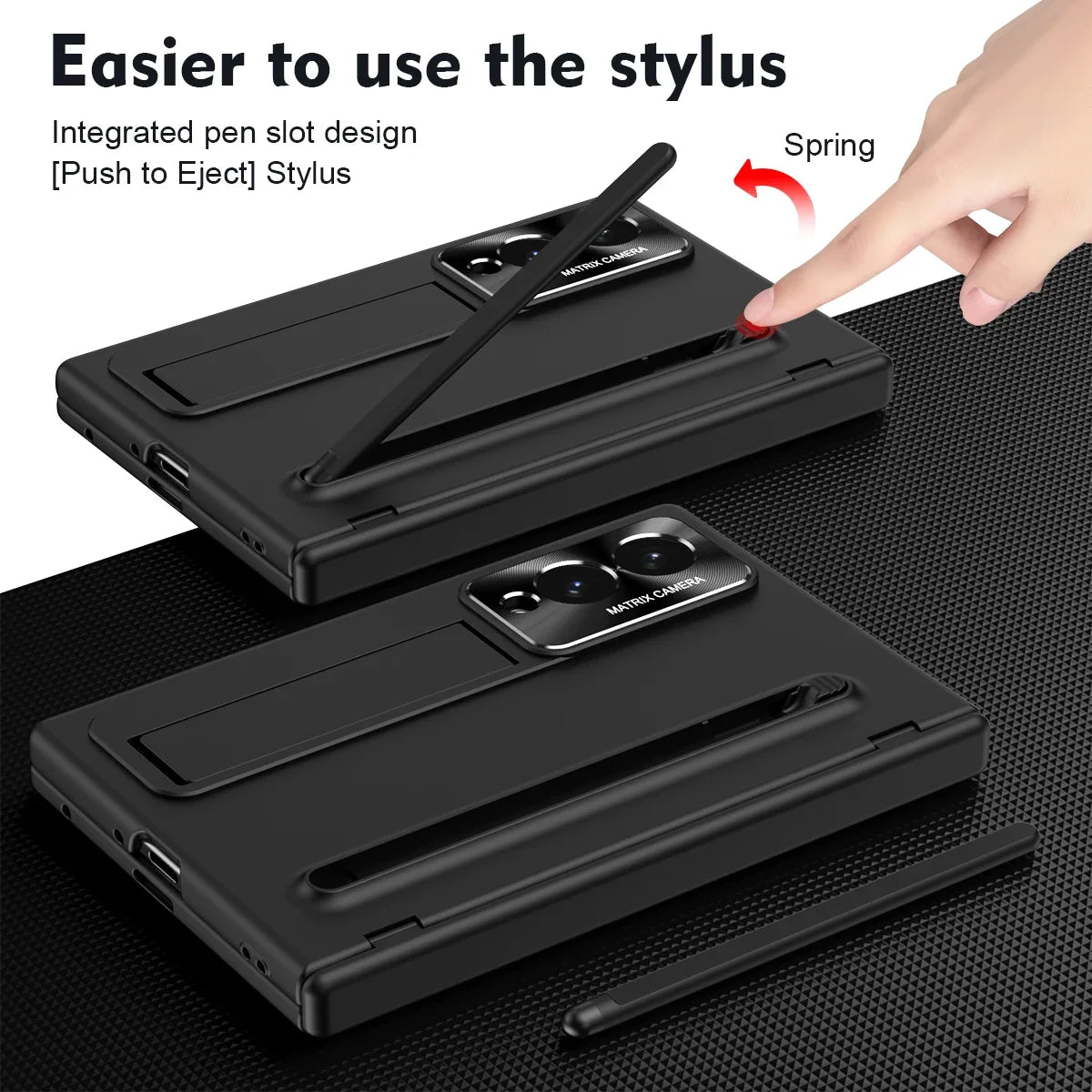 Slim Stand Case with Pen Slot & Fill Light for Samsung Galaxy Z Fold 8 Ultra