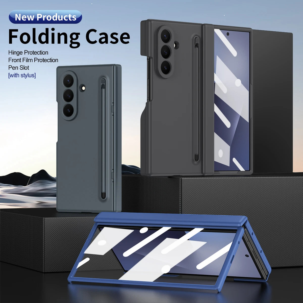Matte Acrylic Case with S Pen Slot & 9H Glass for Samsung Galaxy Z TriFold