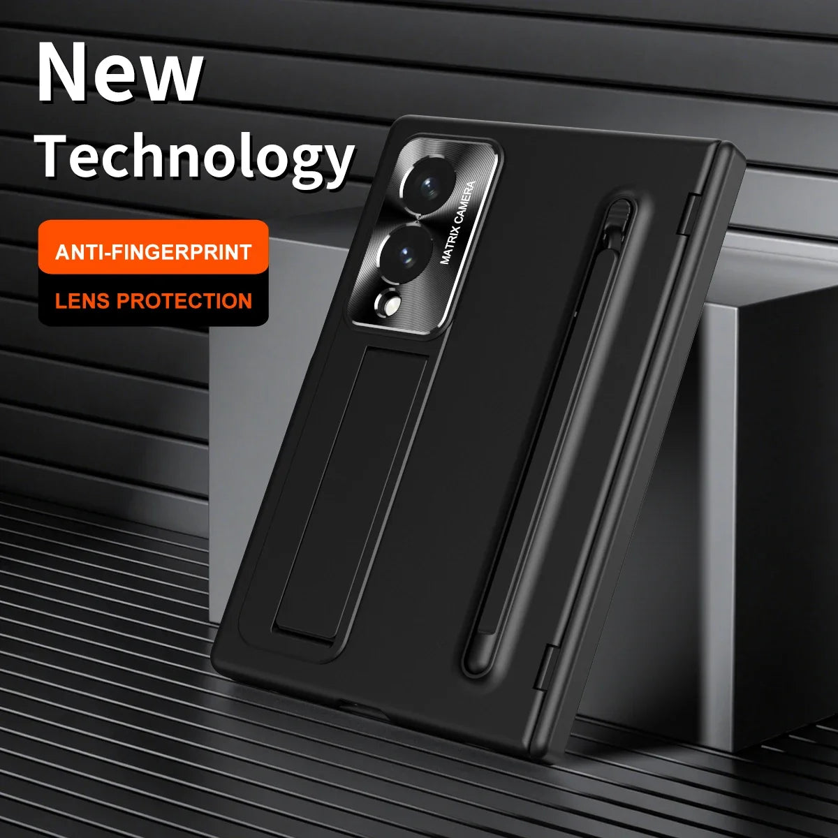 Slim Stand Case with Pen Slot & Fill Light for Samsung Galaxy Z Fold 8 Ultra