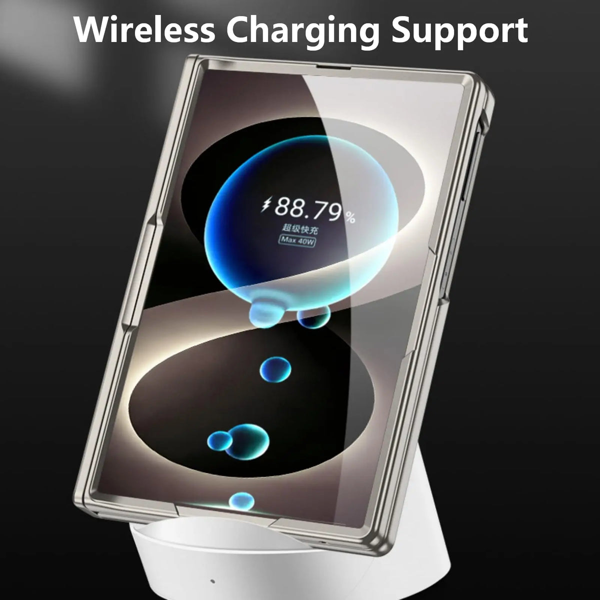 Woven Leather Magnetic Hinge Case with Kickstand for Galaxy Z Fold 8