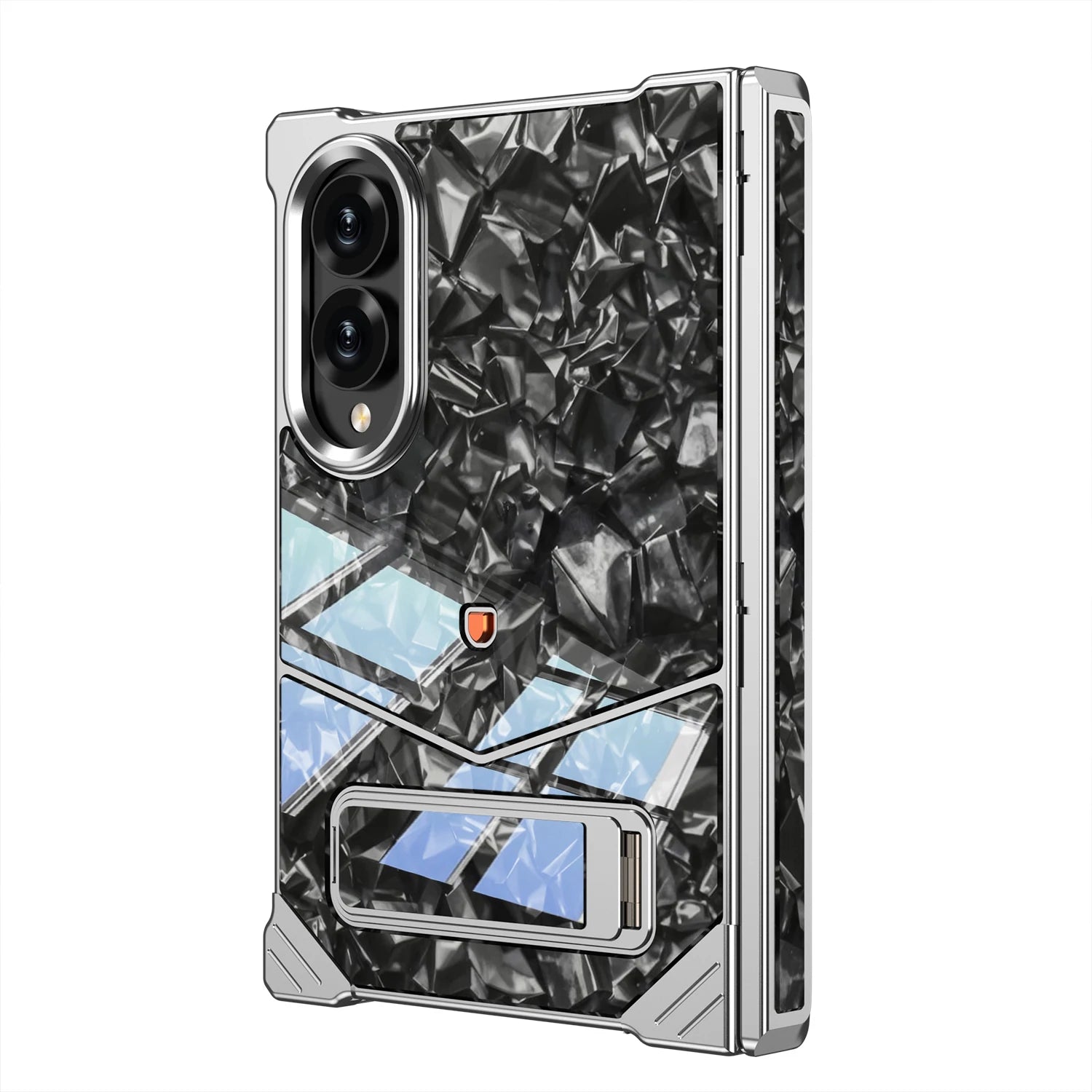 Luxury Alloy Marble Stand Case For Galaxy Z Fold 8 Series
