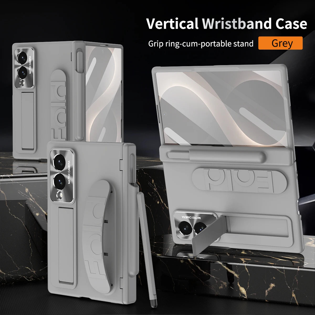 Armor Wristband Case with Hinge Guard & Screen Film for Samsung Galaxy Z Fold 8