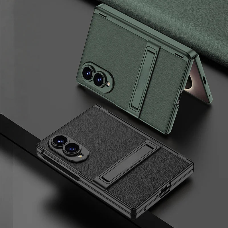 Magnetic Hinge Leather Stand Case For Galaxy Z Fold 8 Series
