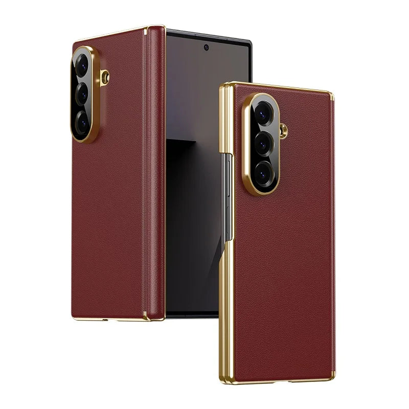 Premium Leather Bilayer Bumper Case for Samsung Galaxy Z Fold 7
