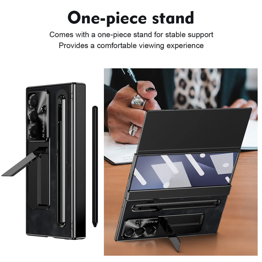 Leather Kickstand Case with S Pen Slot for Samsung Galaxy Z TriFold
