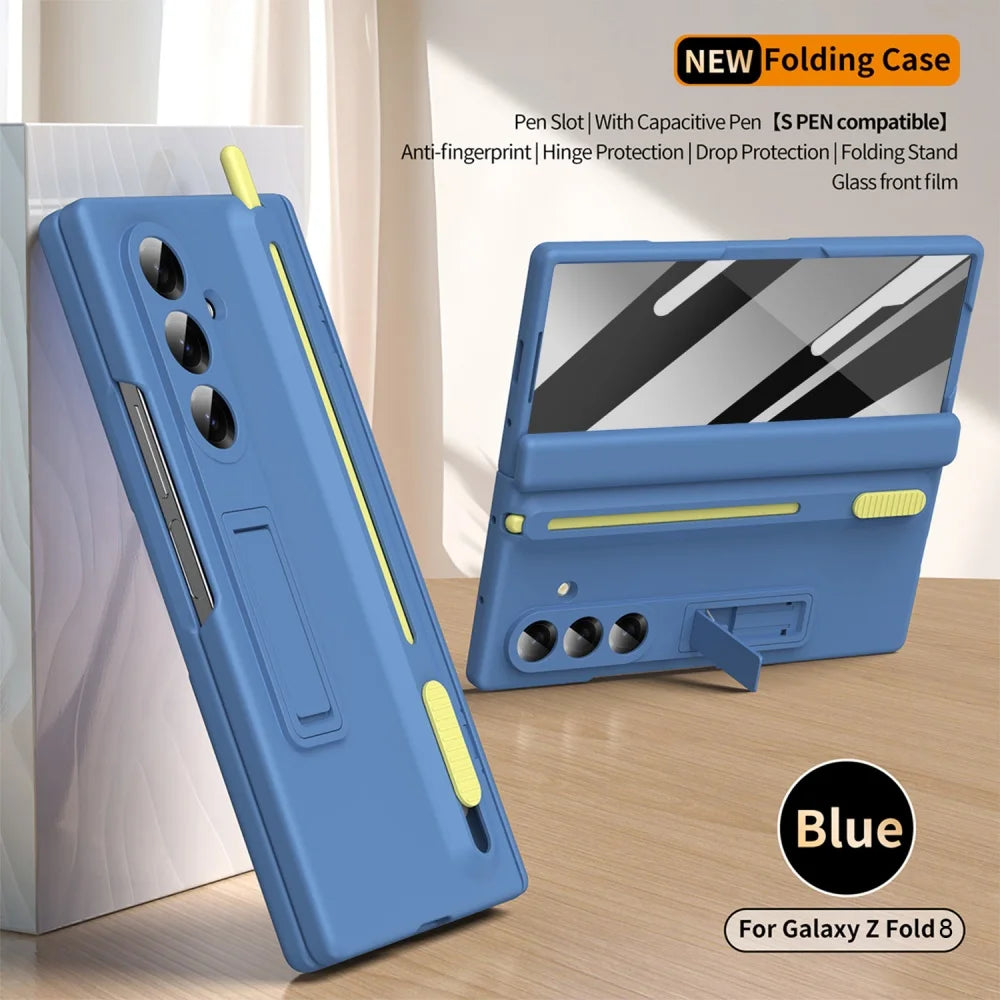 Luxury Shockproof Case with Fold-Out Stand & S Pen for Samsung Galaxy Z Fold 8