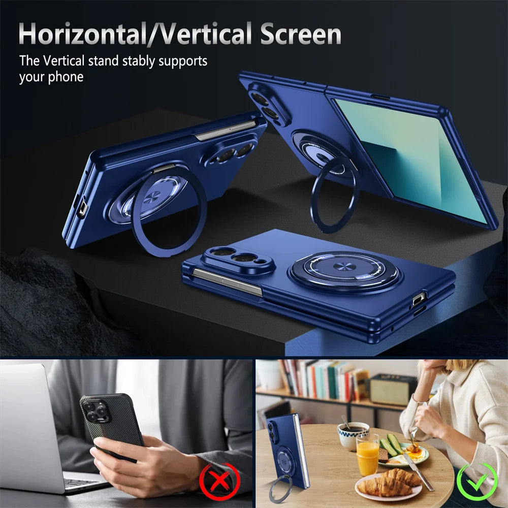 Rotating Magnetic Stand Case with Lens Guard for Samsung Galaxy Z Fold 8