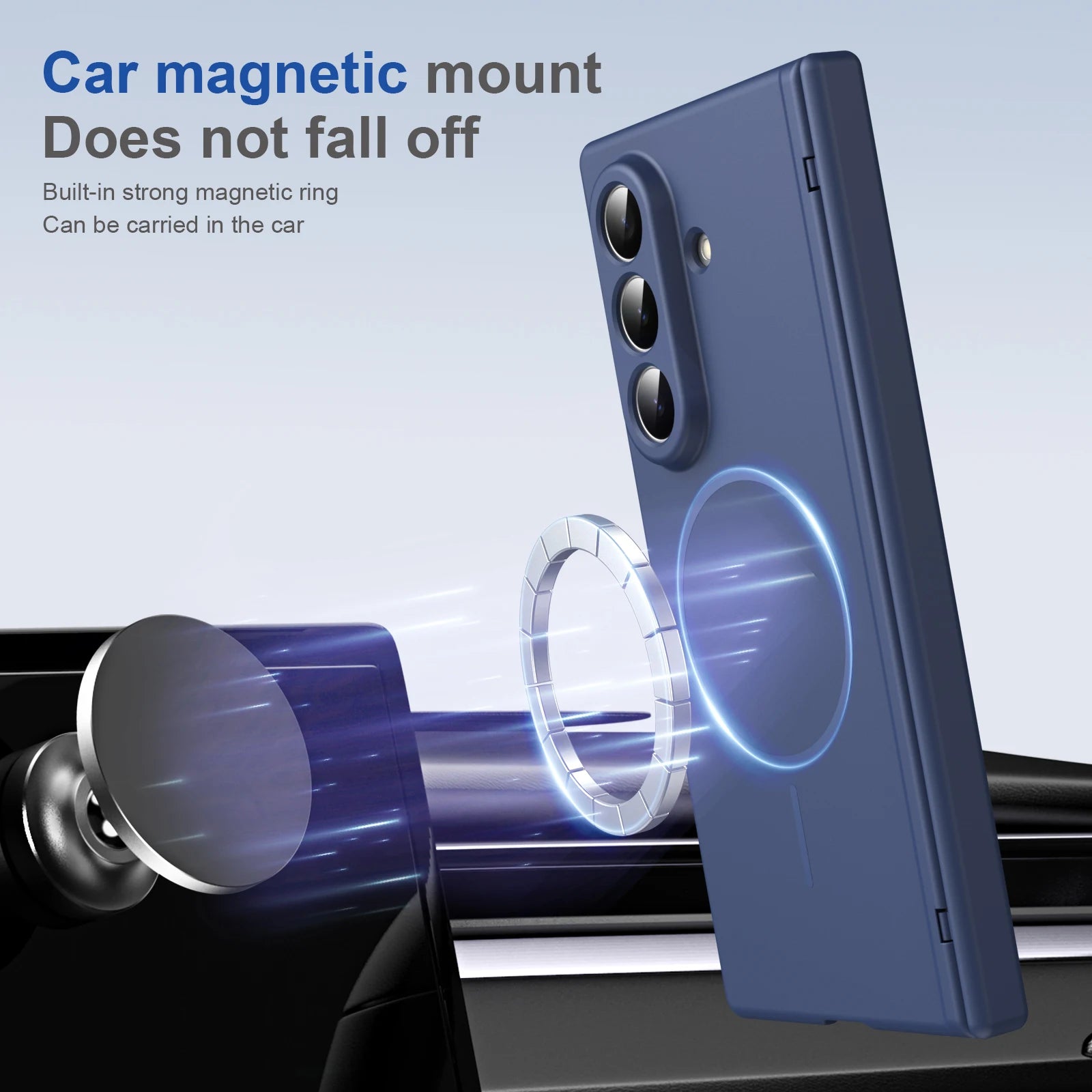 Magnetic Hinge Case with Screen Protector for Samsung Galaxy Z Fold 7