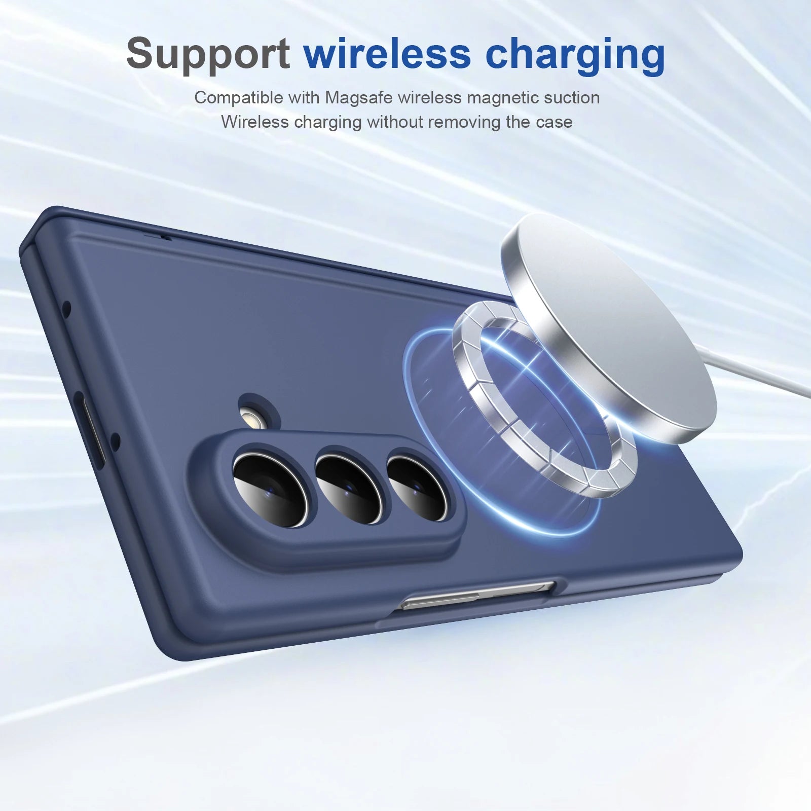 Magnetic Hinge Case with Screen Protector for Samsung Galaxy Z Fold 7