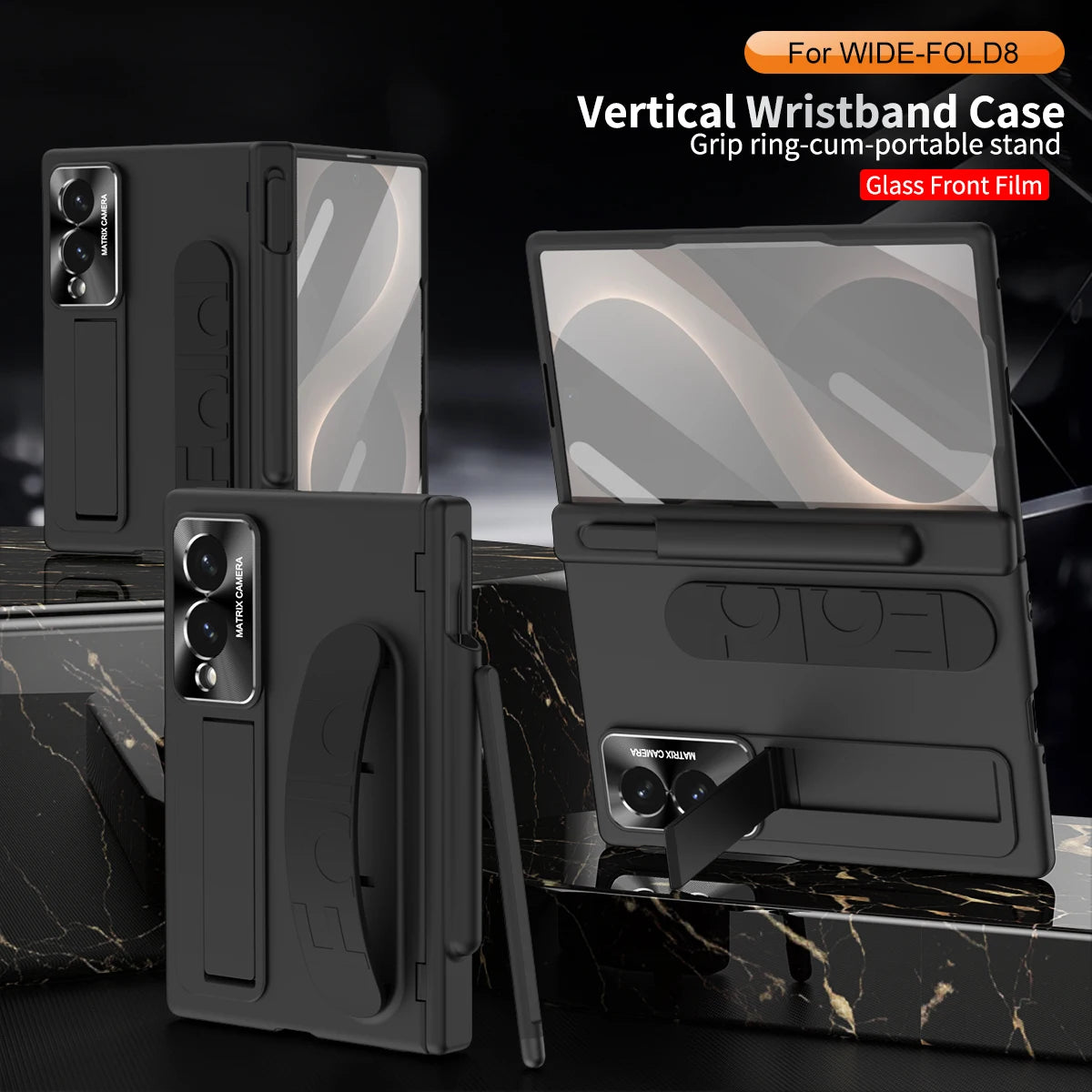 Armor Wristband Case with Hinge Guard & Screen Film for Samsung Galaxy Z Fold 8