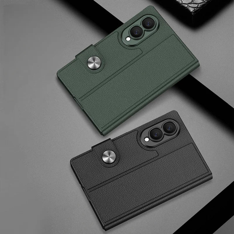 Premium Leather Flip Case For Galaxy Z Fold 8 Series