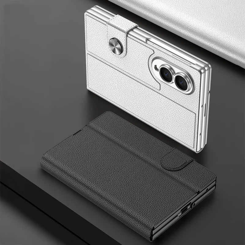 Premium Leather Flip Case For Galaxy Z Fold 8 Series