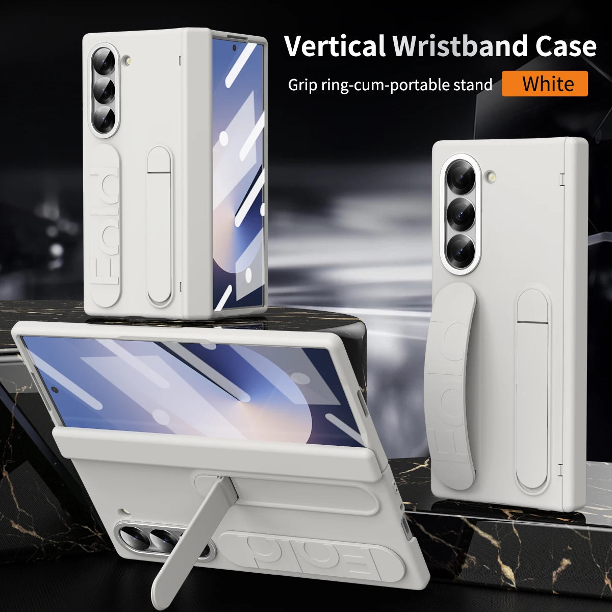 Wristband Hinge Case with S Pen Slot & Screen Protector for Samsung Galaxy Z Fold 7
