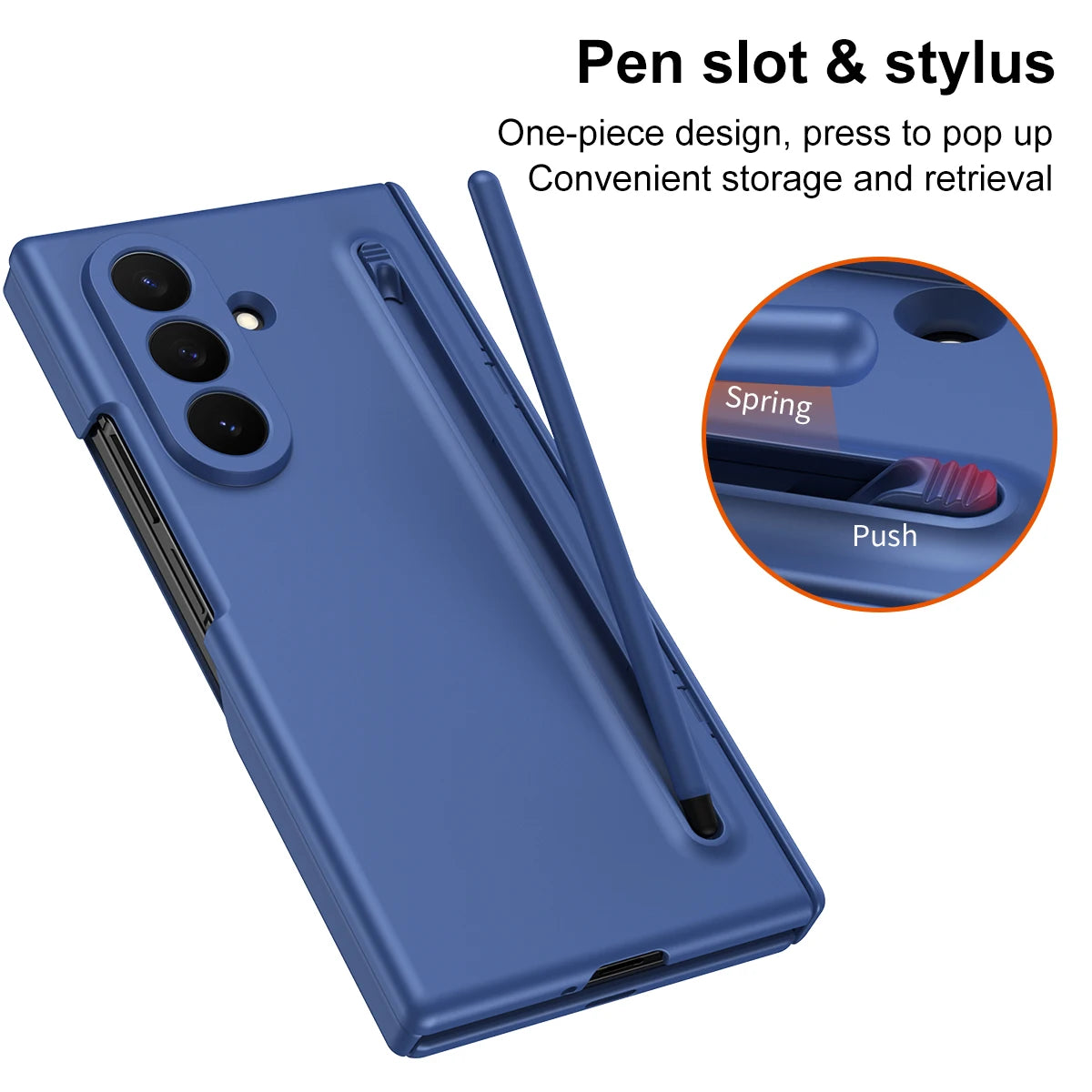 Matte Acrylic Case with S Pen Slot & 9H Glass for Samsung Galaxy Z TriFold