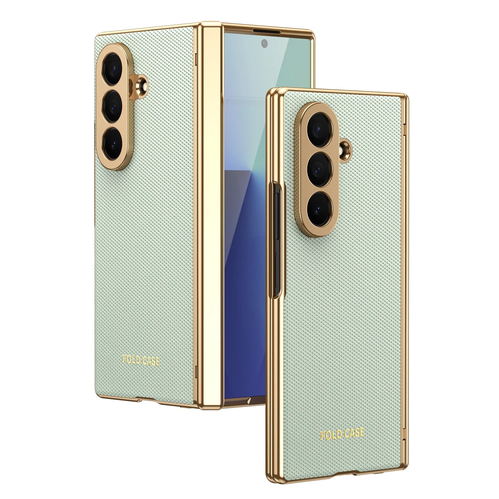 Plaid Vegan Leather Case with Screen Glass for Samsung Galaxy Z Fold 7