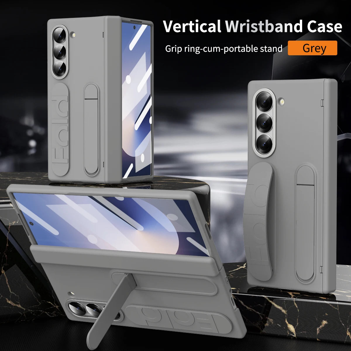 Wristband Hinge Case with S Pen Slot & Screen Protector for Samsung Galaxy Z Fold 7