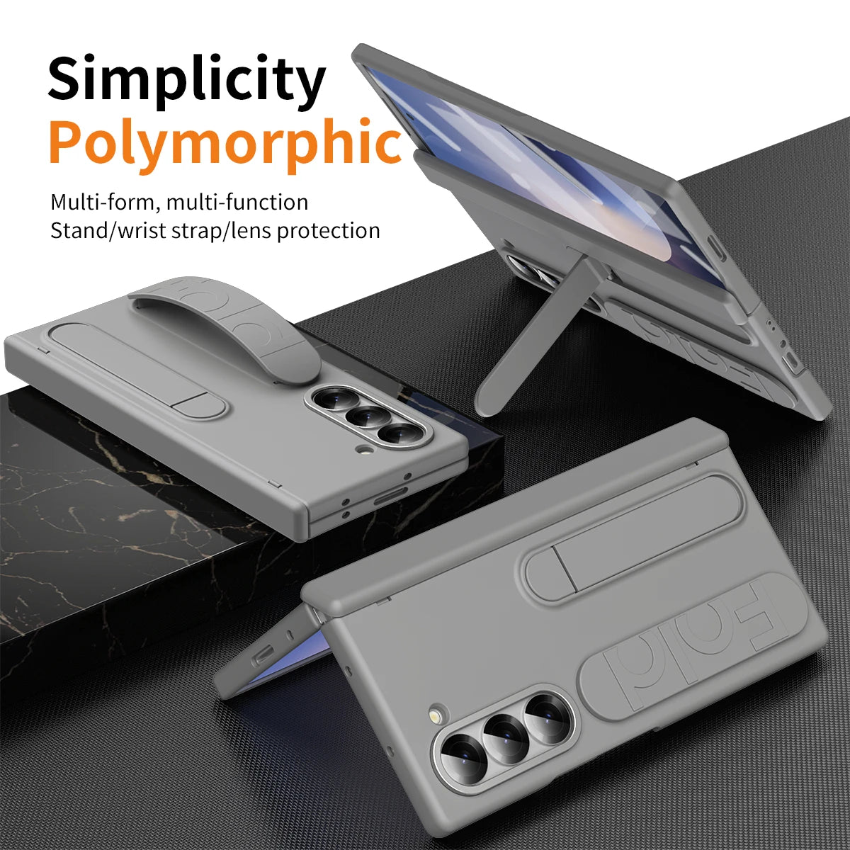 Wristband Hinge Case with S Pen Slot & Screen Protector for Samsung Galaxy Z Fold 7