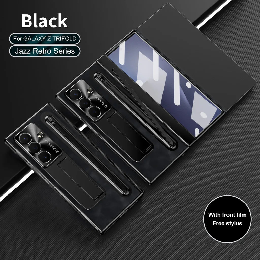 Leather Kickstand Case with S Pen Slot for Samsung Galaxy Z TriFold