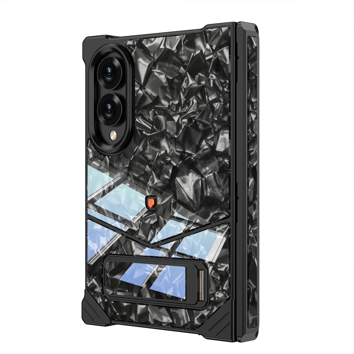 Luxury Alloy Marble Stand Case For Galaxy Z Fold 8 Series