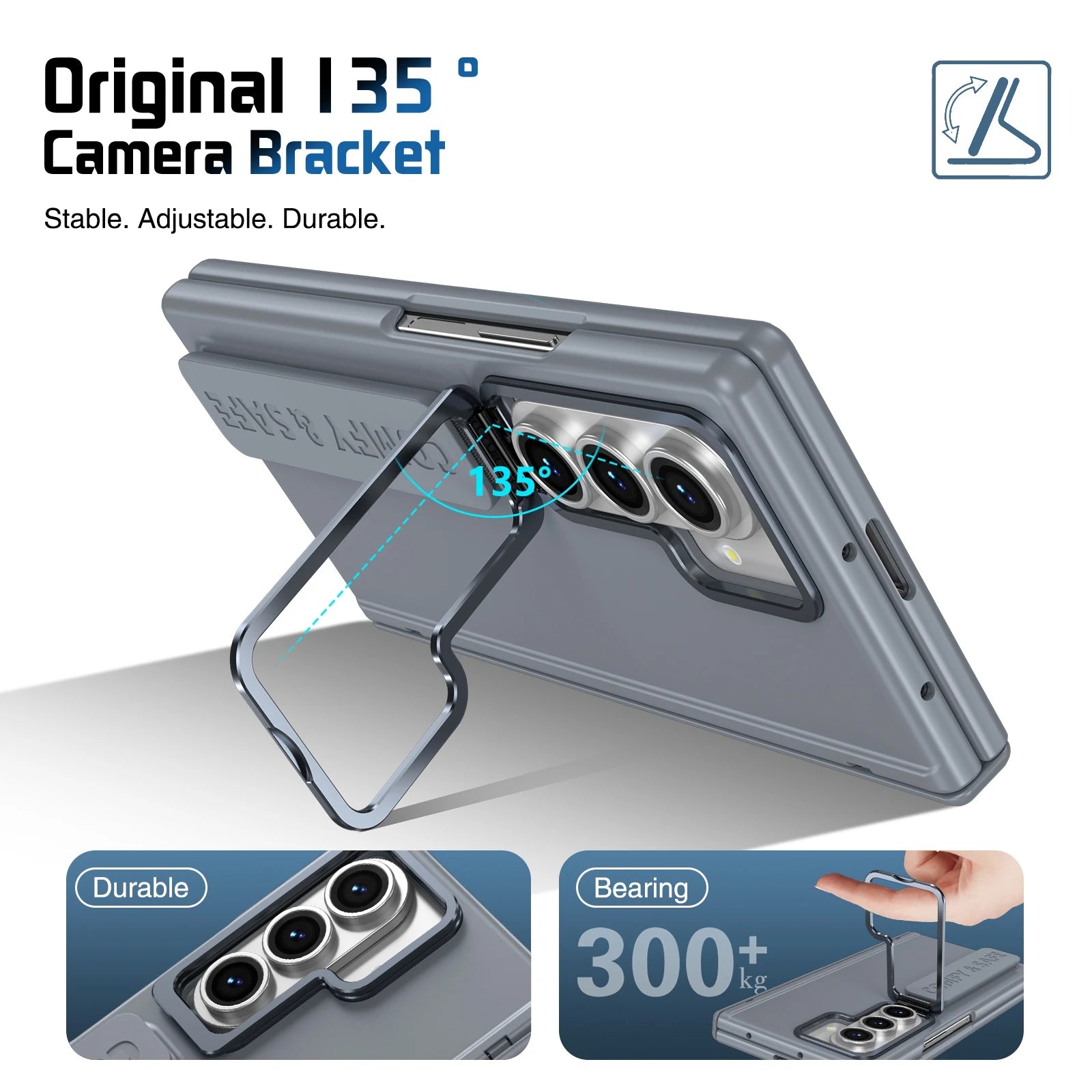 Magnetic Hinge Case with Camera Cover & Wrist Strap for Samsung Galaxy Z Fold 7