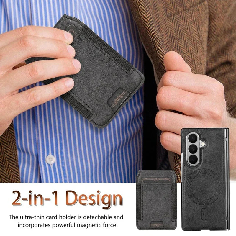 2-in-1 MagSafe Leather Wallet Case with Card Holder for Samsung Galaxy Z Fold 7