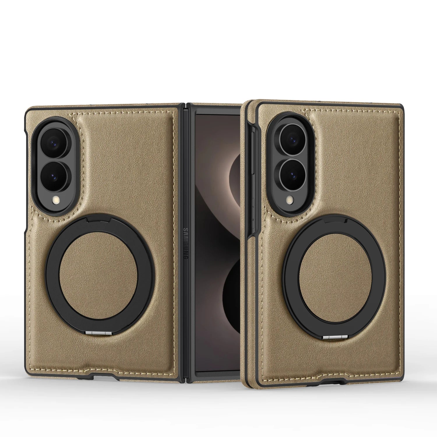 360° Magnetic Leather Ring Stand Case For Galaxy Z Fold 8 Series