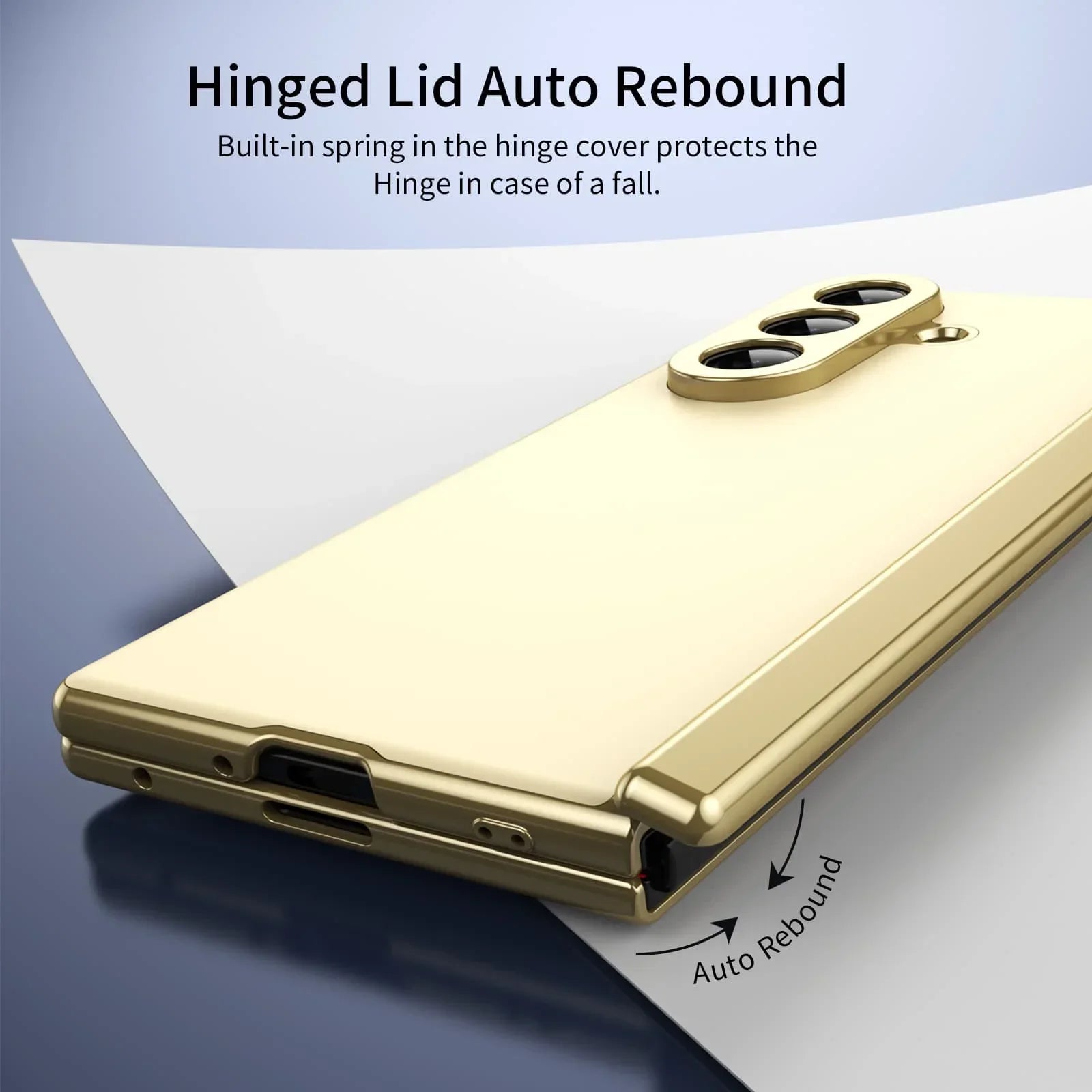 Matte Leather Case with Gold Trim & Tempered Film for Samsung Galaxy Z Fold 7