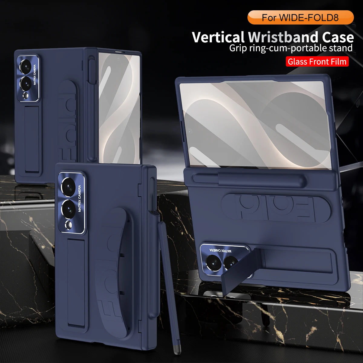 Armor Wristband Case with Hinge Guard & Screen Film for Samsung Galaxy Z Fold 8