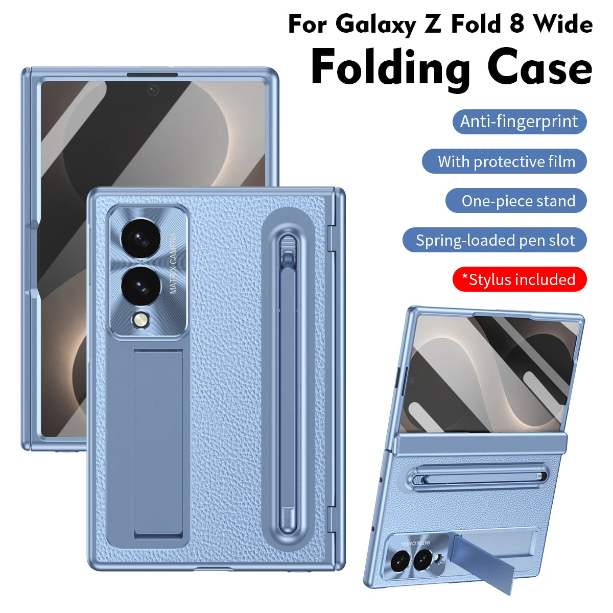Slim Case with Hidden Stand & Pen Slot for Samsung Galaxy Z Fold 8
