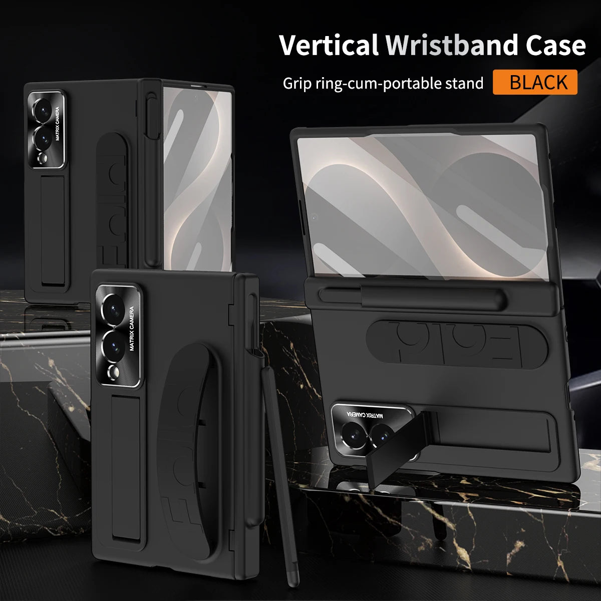Armor Wristband Case with Hinge Guard & Screen Film for Samsung Galaxy Z Fold 8