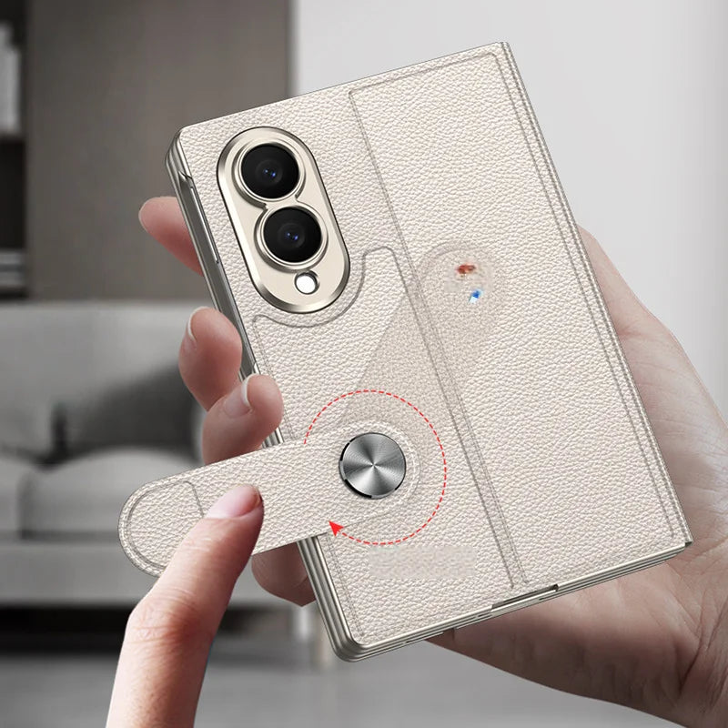 Premium Leather Flip Case For Galaxy Z Fold 8 Series