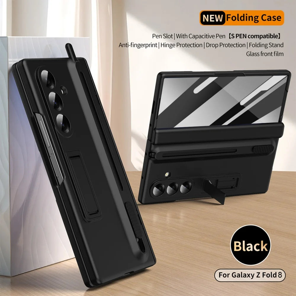Luxury Shockproof Case with Fold-Out Stand & S Pen for Samsung Galaxy Z Fold 8