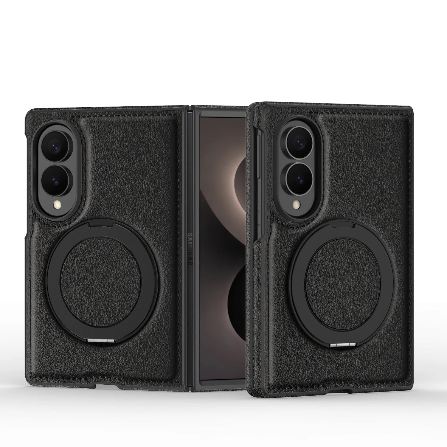 360° Magnetic Leather Ring Stand Case For Galaxy Z Fold 8 Series