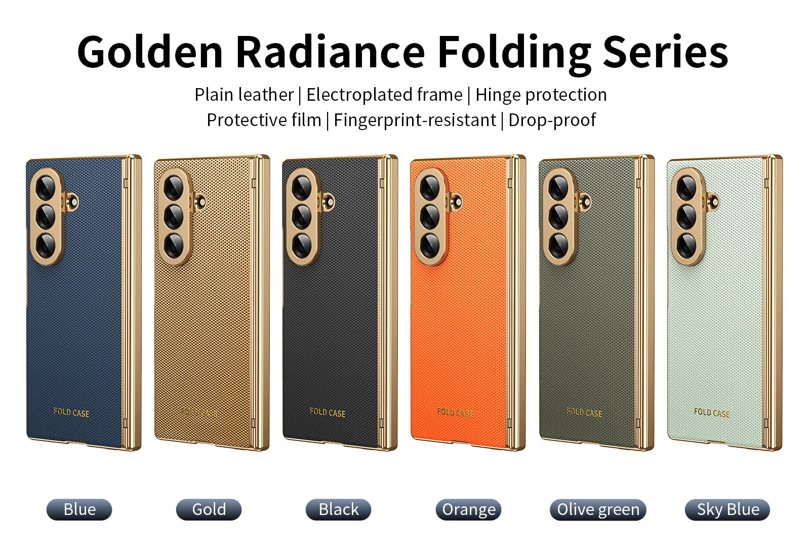 Plaid Vegan Leather Case with Screen Glass for Samsung Galaxy Z Fold 7