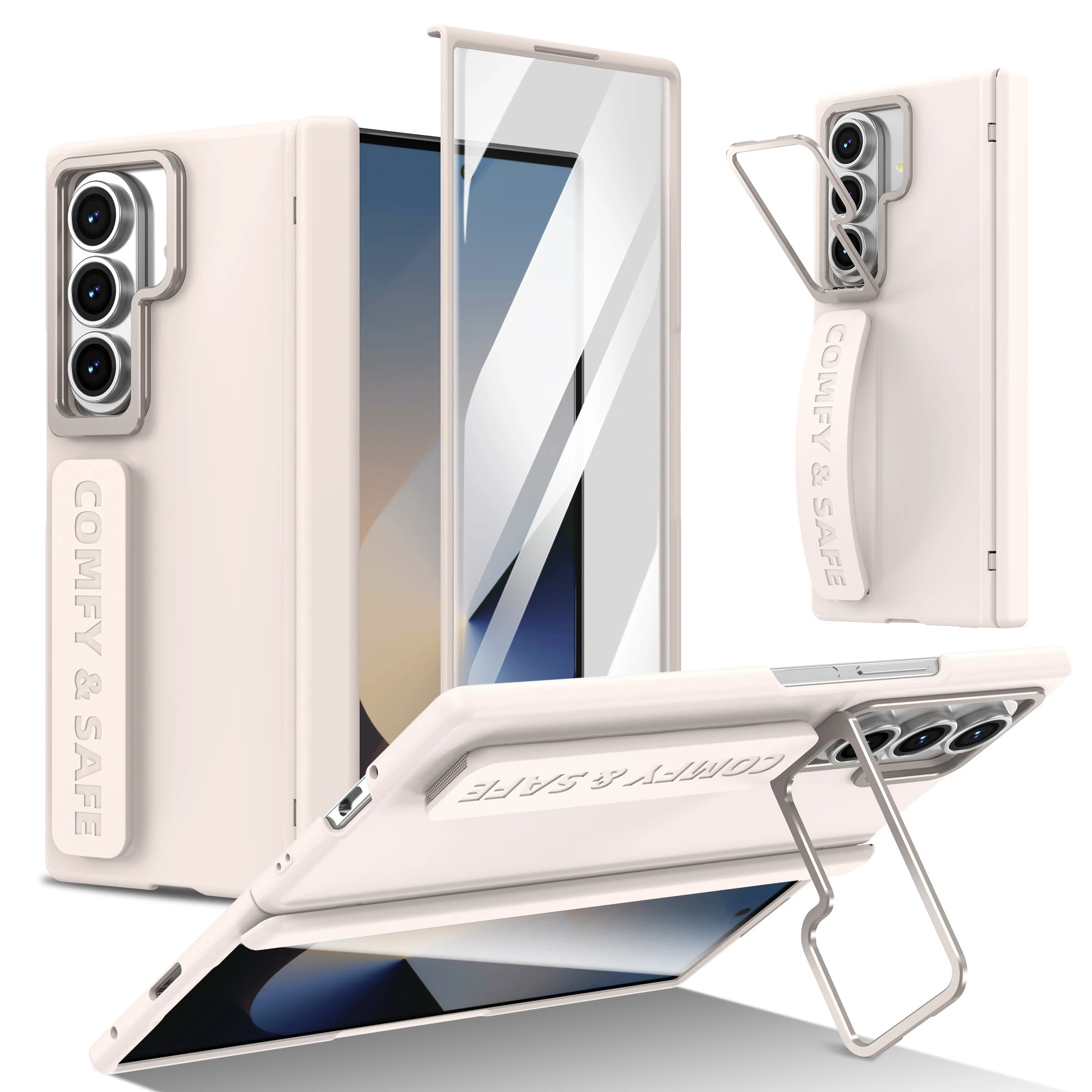 Magnetic Hinge Case with Camera Cover & Wrist Strap for Samsung Galaxy Z Fold 7