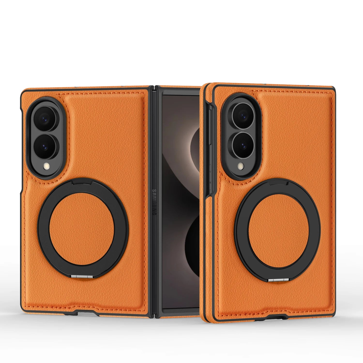 360° Magnetic Leather Ring Stand Case For Galaxy Z Fold 8 Series
