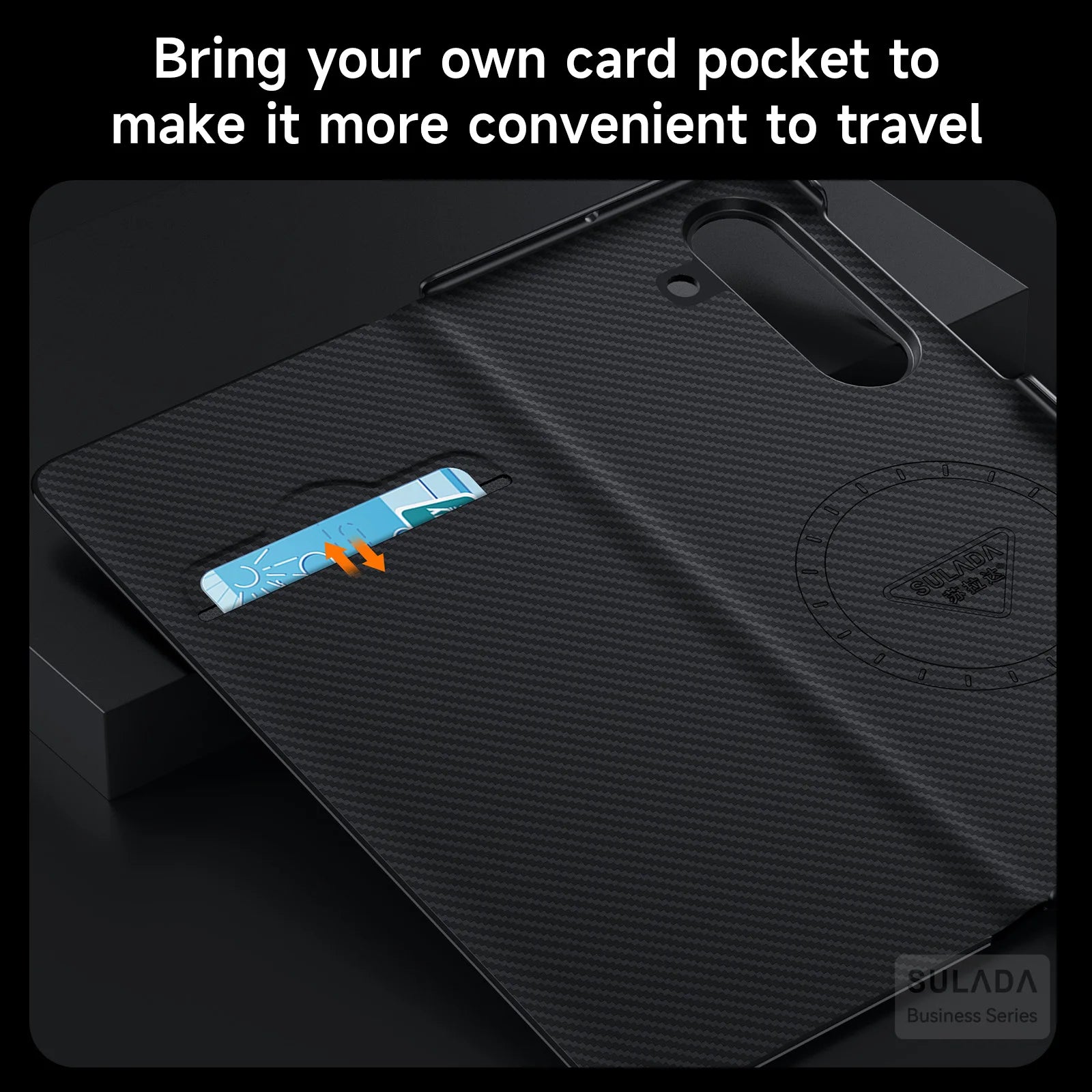 Carbon Fiber Leather MagSafe Flip Case with Window for Samsung Galaxy Z Fold 8