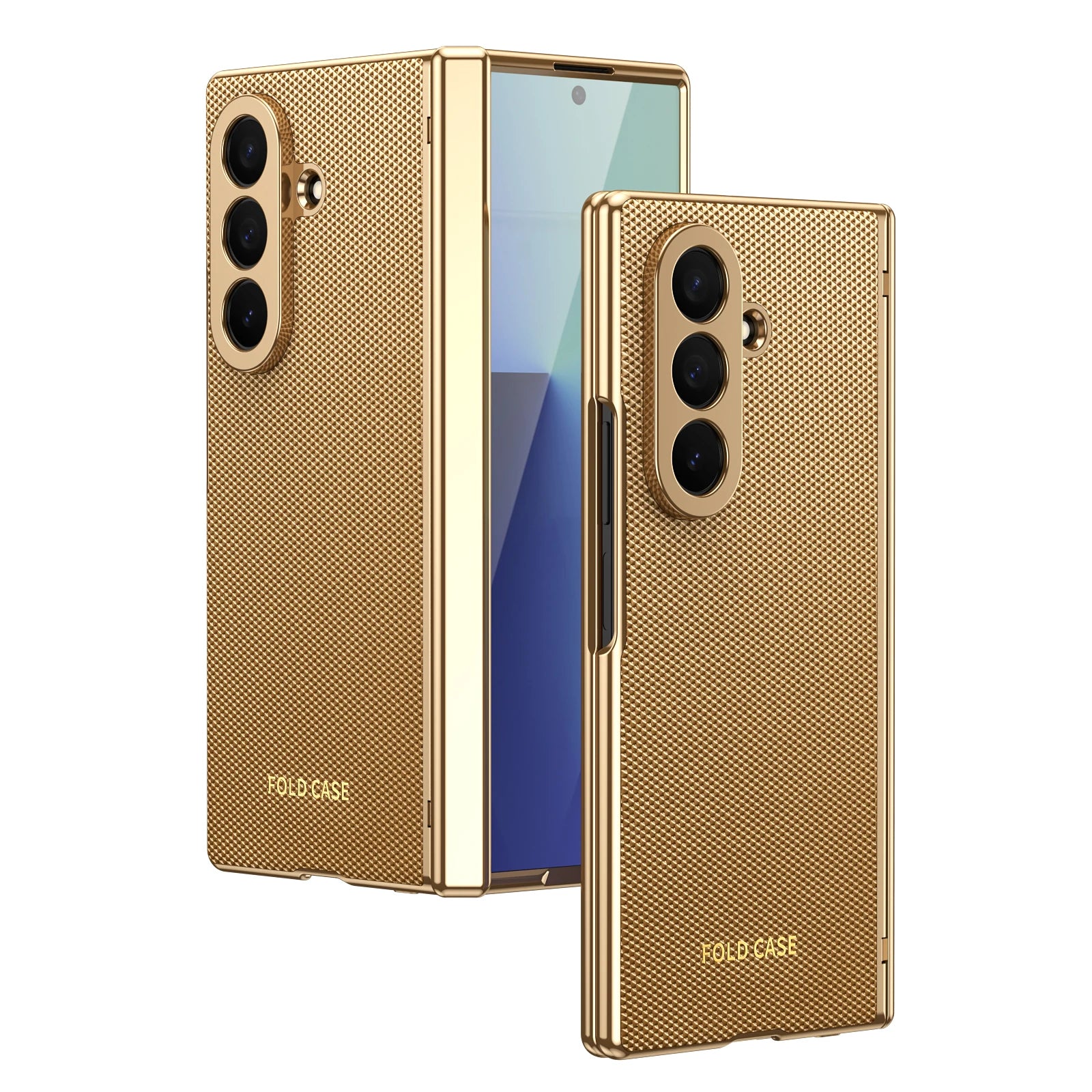 Plaid Vegan Leather Case with Screen Glass for Samsung Galaxy Z Fold 7