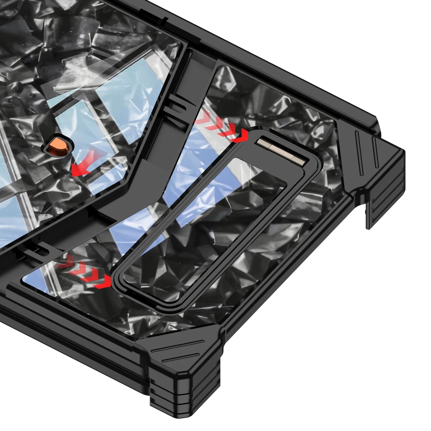 Luxury Alloy Marble Stand Case For Galaxy Z Fold 8 Series